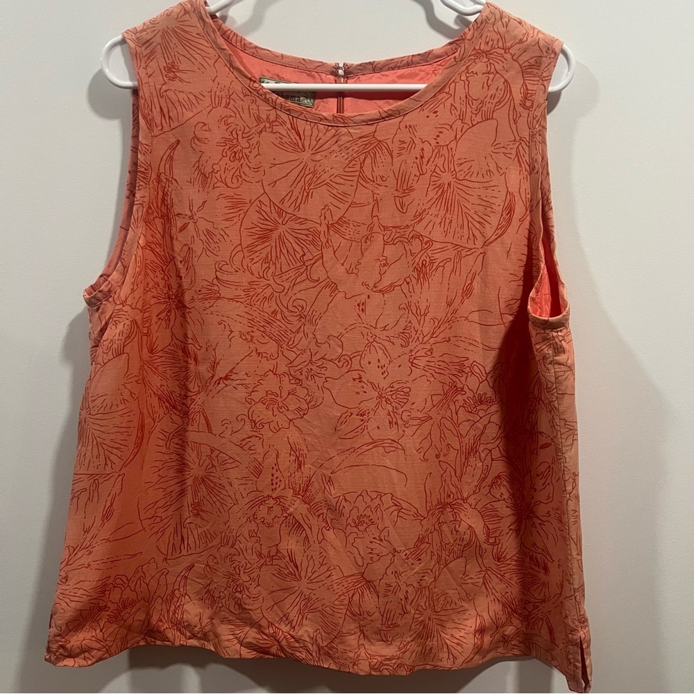 Vintage 1990s Tommy Bahama Coral Floral Tank Top Size XL